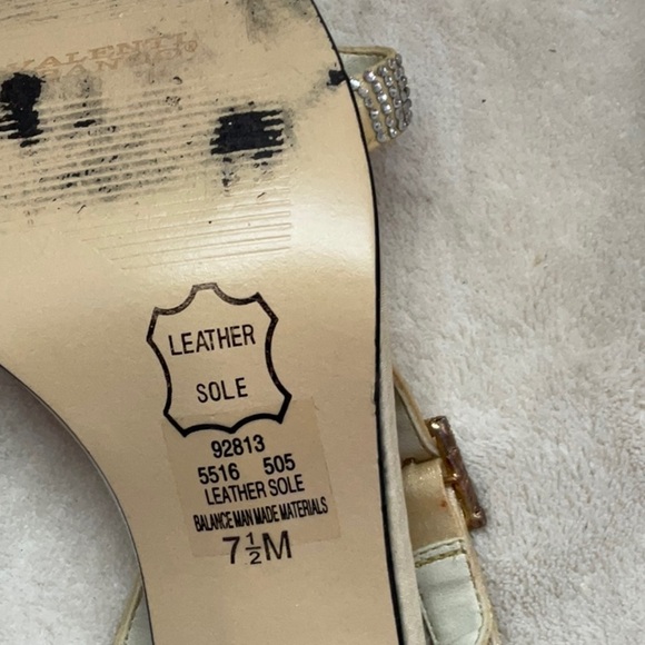 Valenti Franco Gold Heels with Rhinestone Embellishments - Picture 12 of 12